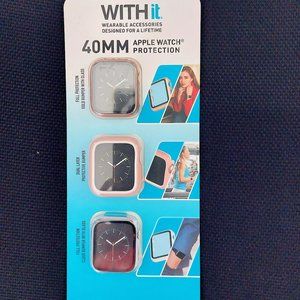 WITHit 3-Pack Protective Cover for Apple Watch 40mm: Series 4, 5 and 6